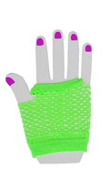 Neon Green Fishnet Fingerless Wrist Gloves