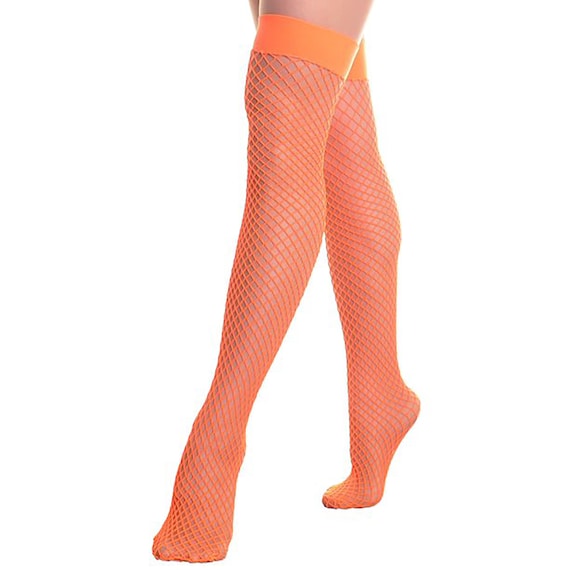 Neon top fishnet socks