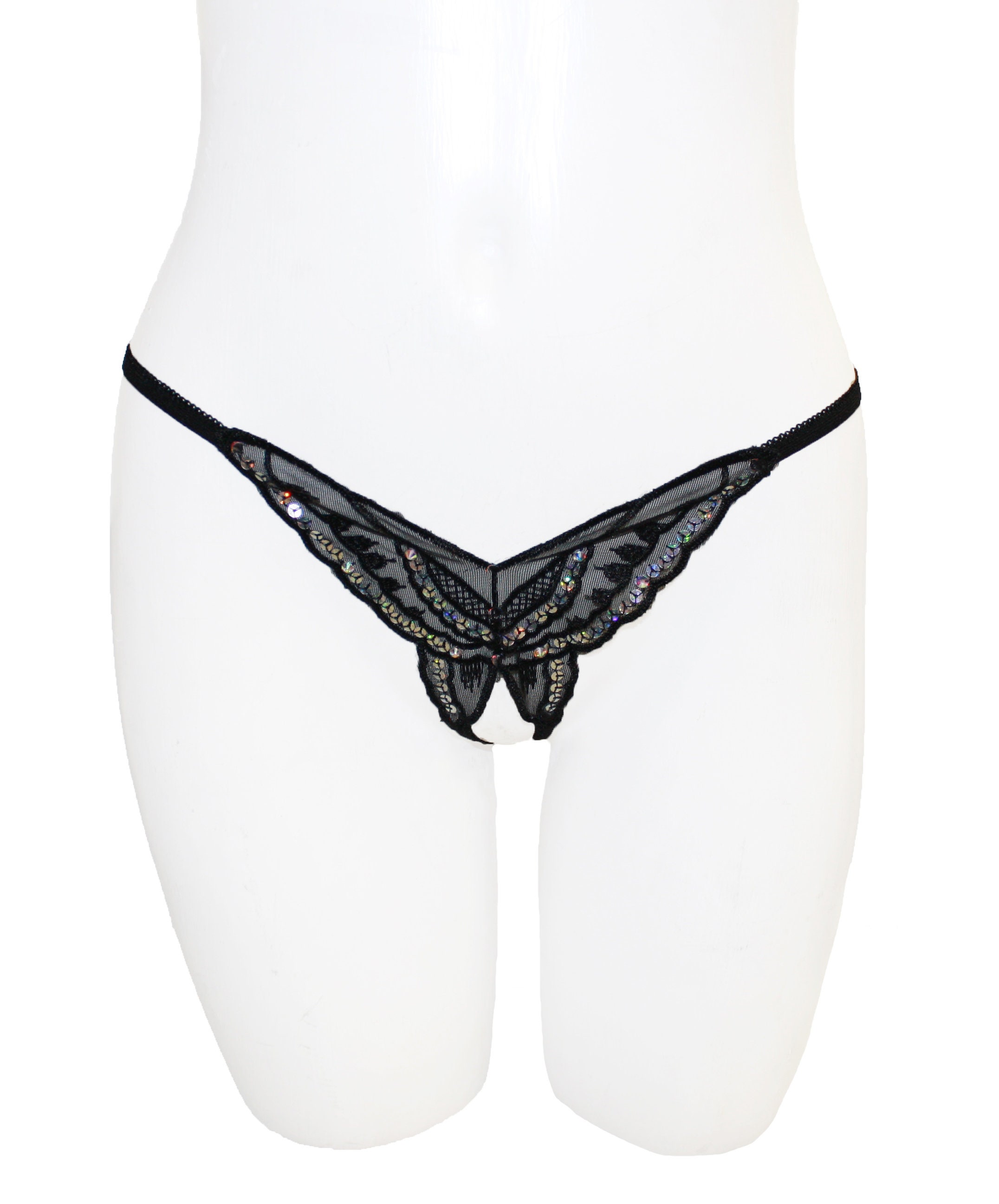 Lioraitiin Women G-String with Butterfly Pattern Center Underwear 