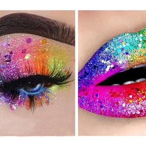 12 Colors Face Loose Glitters Shapes Makeup Art Etsy
