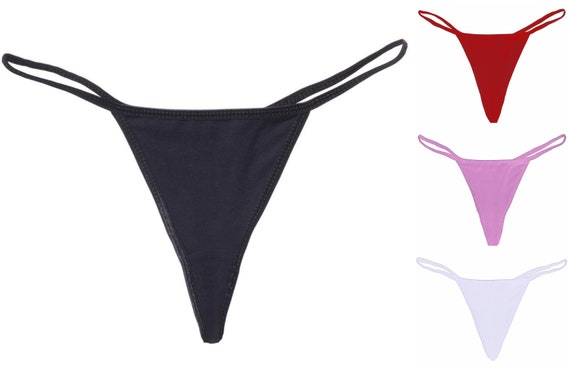 Womens Triple Strap Heart Ring Lace G-String Panty Red