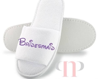 Wedding Slippers with Walt font, bride, bridesmaid, hen party