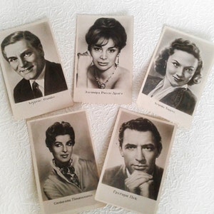 Oude ansichtkaarten Acteurs actrice Filmsterren Jaren '60 echte fotoset 5 Gregory Peck Halverwege de eeuw Collectible beroemdheden fotopostkaarten