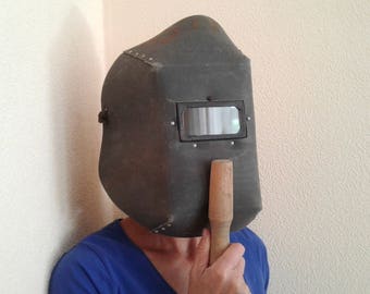 Old face shield Safety welder mask Welding protection Funny gift Trick or treat Fancy dress party Halloween Wasteland Boo Horror costume
