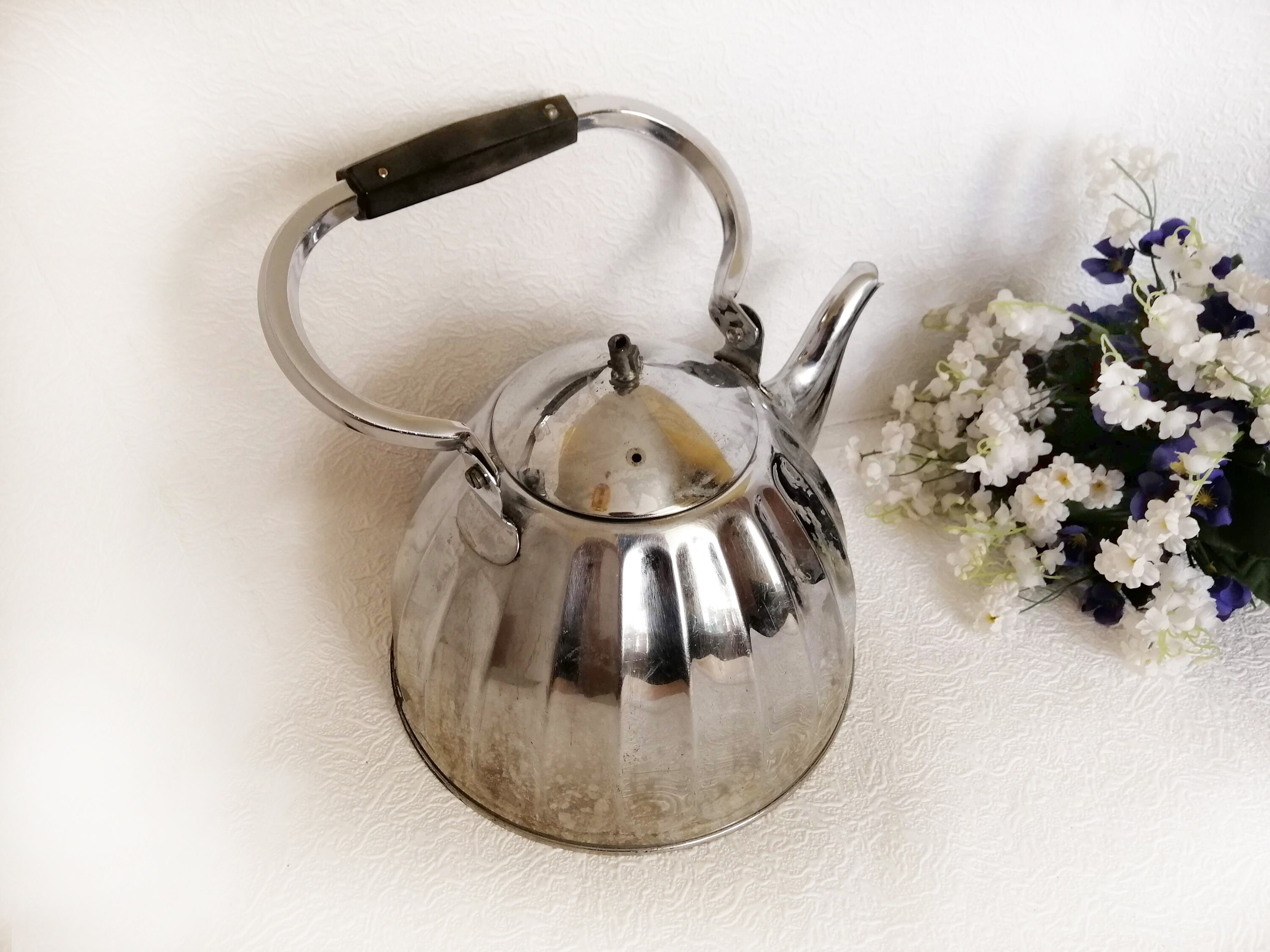 Old metal kettle as garden home decor Salvage Decorative Etsy