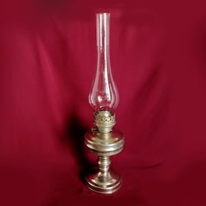 Antique kerosene oil lamp Clear glass lantern Vintage Collectible Salvage Garden Home Interior Farmhouse decor