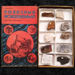 Geology Mineral specimen Collection Vintage Rough Rocks Stones Educational Mining Earth science Geological samples Display Teacher Student