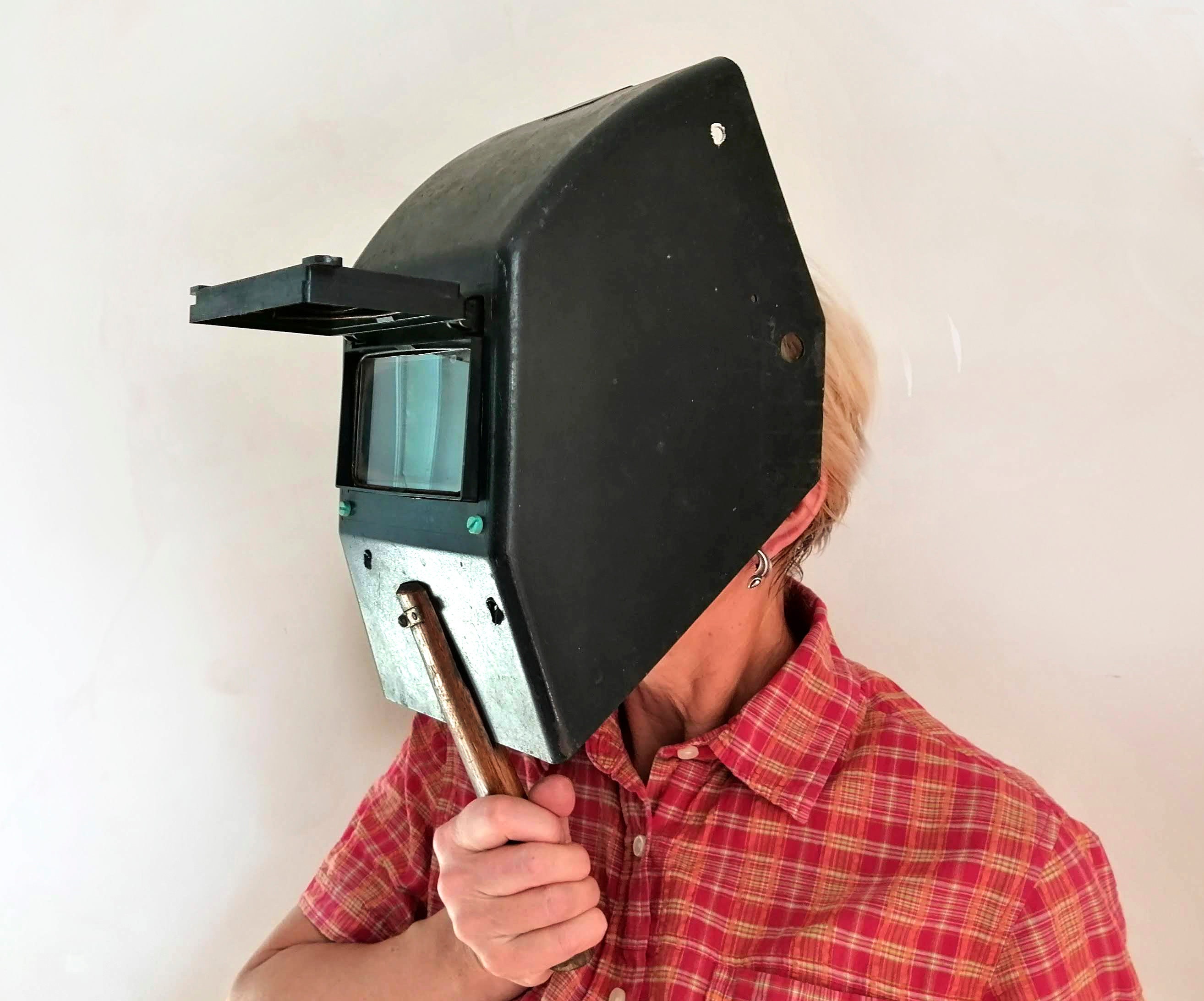 Welding Mask for Protection at 1stDibs  louis vuitton welding helmet, lv  welding helmet, old leather welding mask