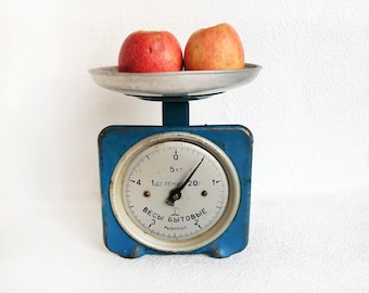 Balance de cuisine ancienne Peseuses mécaniques de table Poids de travail Balance de table de comptoir Décoration rustique Ustensiles de cuisine Articles ménagers pesant rétro