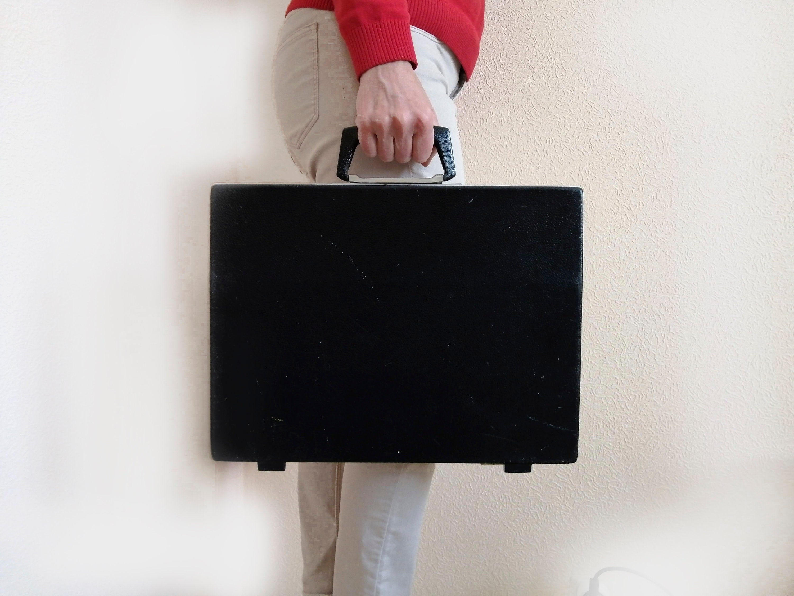 Black Briefcase Plastic Hard Shell Attache Case Black Mens Slim Bag Business Document Professor Doctor Lawyer Attorney Portfolio Handbag Etsy UK