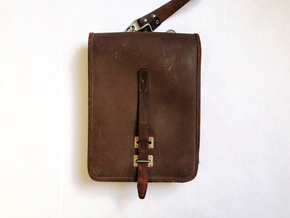 Brown Leather Crossbody Soft Document Holder