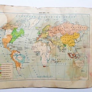 RARES cartes vintage pour l'histoire du monde 18-19e siècle Manuel scolaire 1958 URSS URSS Union soviétique manuel de livre éducatif pour les étudiants