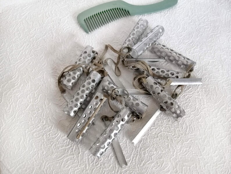 Hair curlers rollers set 10 Metal Hairdo Salon props Etsy