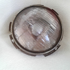 Car headlight lamp Salvage Old timer Spotlight Industrial decor USSR Mid century Collectible vintage Steampunk Altered art craft Burning man