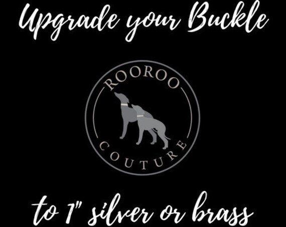 Upgrade your plastic buckle to a 1" Silver or Brass buckle