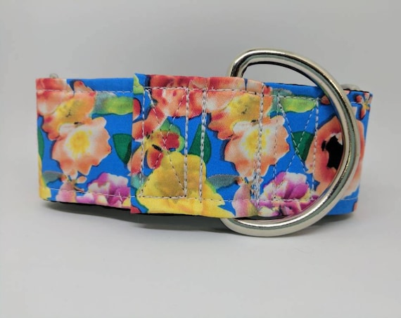 Floral dog collar: available in martingale or buckle styles