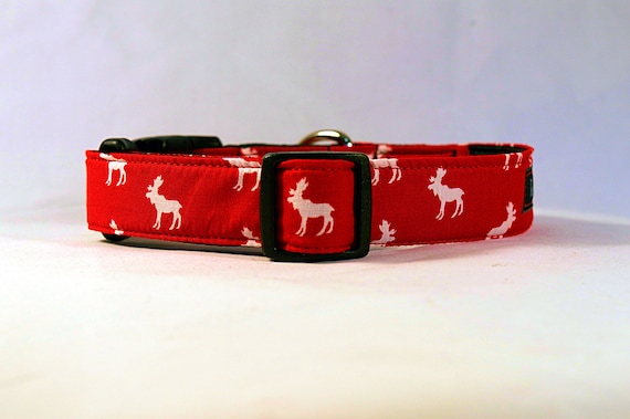 Mini Moose Quick Release Buckle Dog Collar: Canada Day/ Canada 150 Fabric