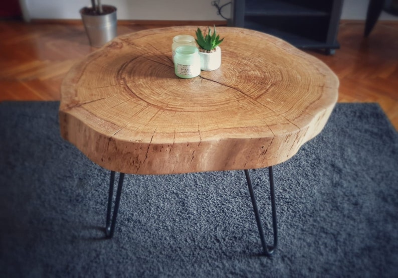 Coffee Table Live Edge Oak Etsy