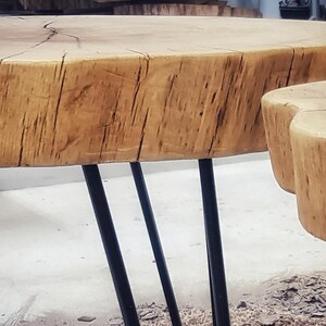 Oak coffee table vith live edge image 4
