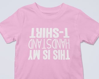 Kids Gymnastics Tshirt - This is My Handstand T-Shirt Childs T-Shirt Funny Gymnastics Club Sport Squad Cartwheel Gym Club Tee Gift Present
