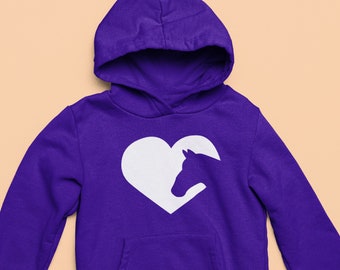 Horse Rider Hoodie Horse Heart Riding Unisex Hoodie - Cute Slogan Gift for Horse Lover Horsey Pony Owner Equestrian Club Hoody Iove My Horse