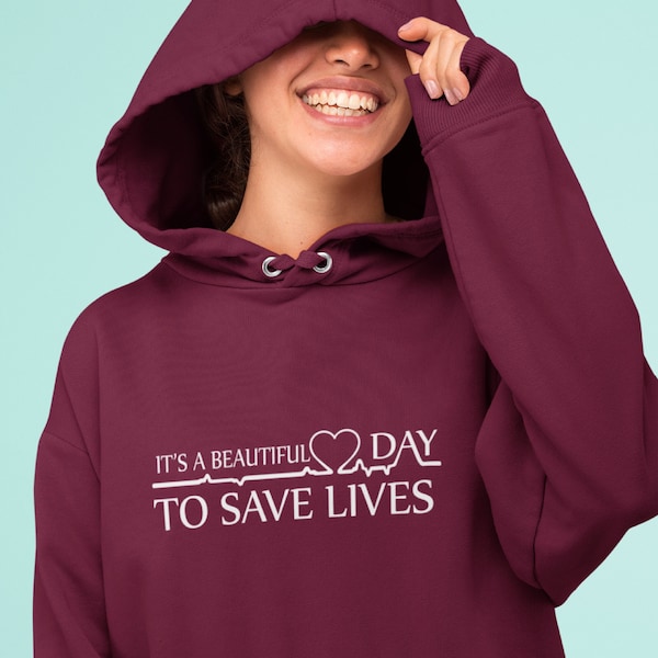 It's a Beautiful Day to Save Lives Unisex Hoodie Anatomy Hoody Greys Hospital Sloan Is My Person Hooded Sweatshirt TV Doctors Dr Grey Sloan