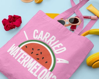 Retro Movie Tote Bag I Carried a Watermelon Bag Dirty Dance Gifts Dancing Shopper Kellermans Gift 80s 90s Nostalgia Party Quote Baby Corner