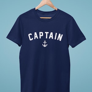 Captain Anchor T Shirt | Nautical Boating Gift | Sailor Graphic Tee | Coastal Sea Lover Shirt | Unisex Maritime Top