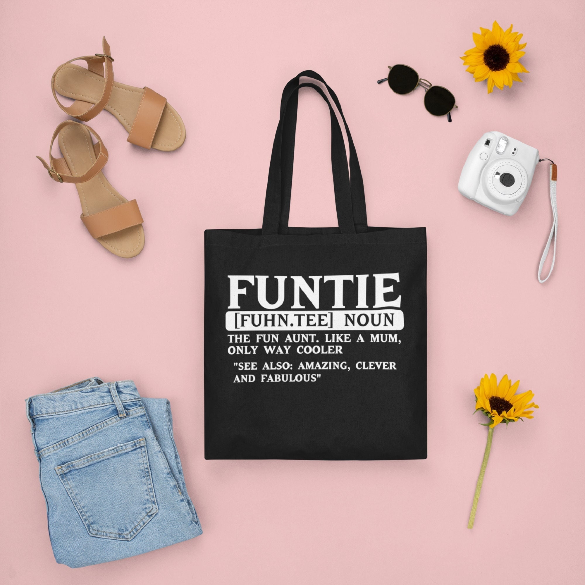 CafePress "Best Aunt Ever With Flowers" Natural Canvas Tote Bag - Reusable Shopping Bag, Two Sizes