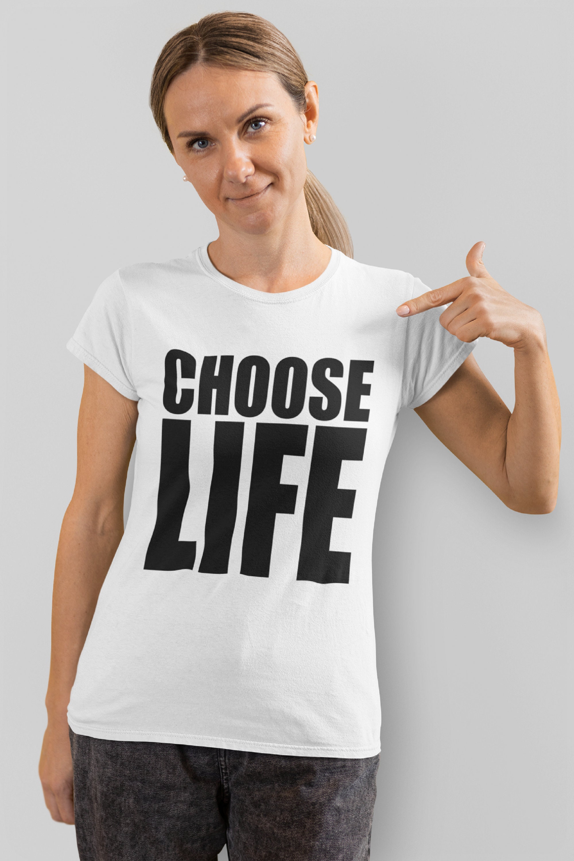 Choose Life Tshirt Choose Life 80s Black or White Tee Womens