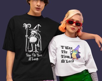Twas The Tism M’Lord Tshirt Adult Autism Awareness Shirt, Wizard Mage Frog Meme Tee, Funny Neurodiversity Inclusive Top, Gen Z Humor Gift UK