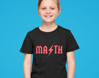 Koszulka matematyczna dla dzieci z okazji Dnia Gwiazdy Rocka, strój szkolny, przebranie, koszulka z muzyką heavy metalową, prezent dla nauczyciela matematyki, koszulka dla chłopców i dziewcząt z okazji Dnia Gwiazdy Rocka, zabawna