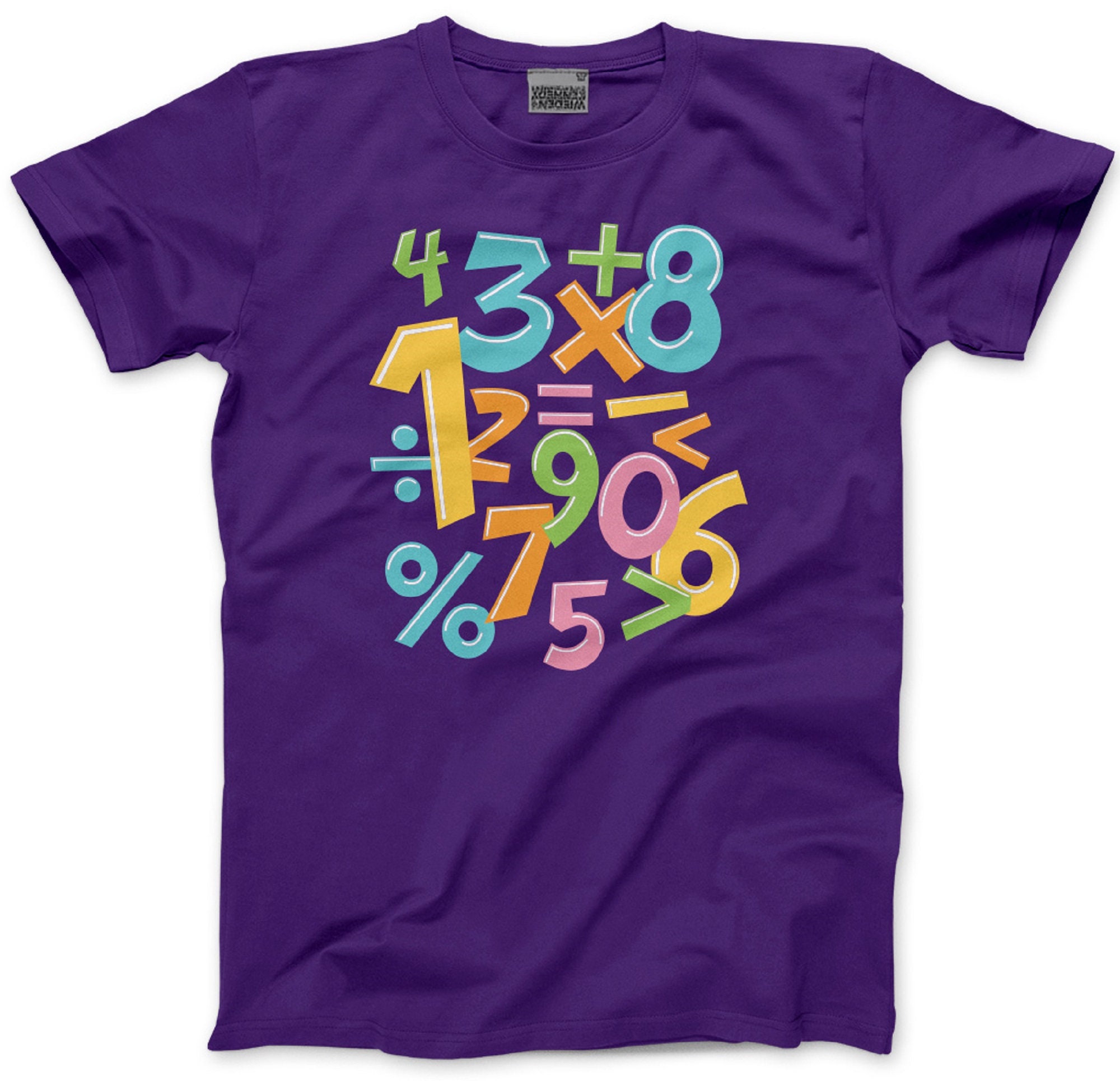 T-Shirt Bambini Con Tabelline E Numeri - Maglietta Educativa Matematica 100% Cotone #TA-23