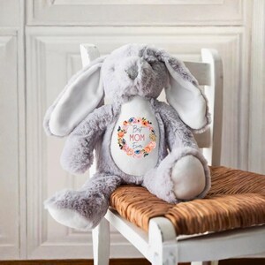 Beste Mama überhaupt Häschen-Spielzeug, weiches Oma-Spielzeug, kundenspezifisches kuscheliges Geschenk, personalisiertes Geschenk für Mutter, Weihnachtskranz-Spielzeug, niedliches weiches Häschengeschenk
