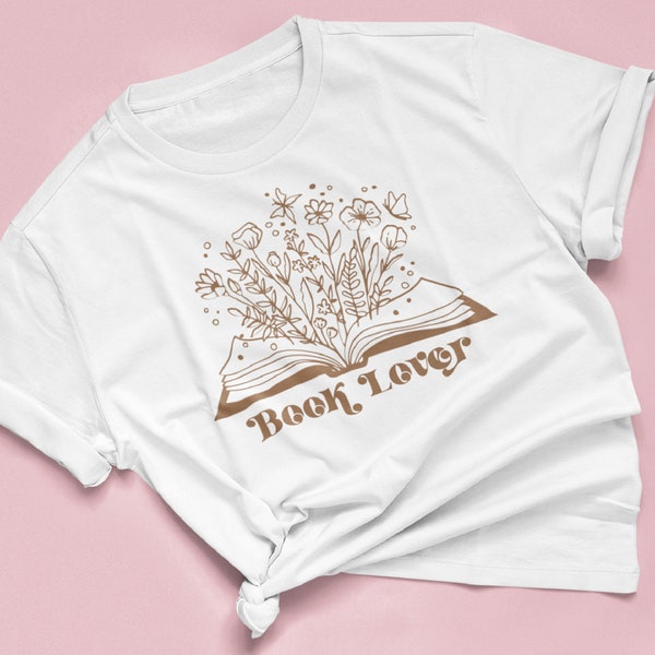 Book Lover T-Shirt - Book Gift Tee Cute Present Bookworm Book Addict literature Novel Library Student English Head in a Book Always Reading