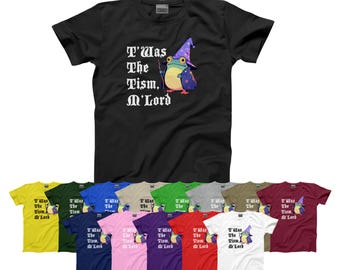 Twas The Tism M’Lord T-Shirt Adult Autism Awareness Shirt, Cartoon Wizard Frog Meme Tee Funny Neurodiversity Top, Gen Z Inclusive Humor Gift