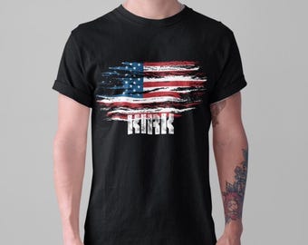 American Flag T-Shirt - Kirk Tshirt America Political Top Statement Tee Patriotic