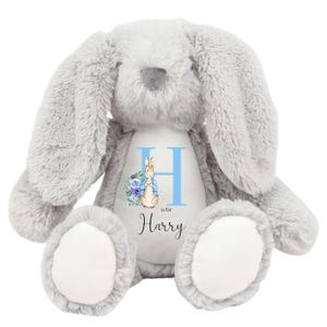 Letra personalizada con nombre de conejo para bebé, niña o niño, regalo personalizado para recién nacido, bautizo, Pascua, cumpleaños, Navidad, recuerdo