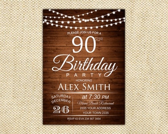 90th birthday invitations etsy