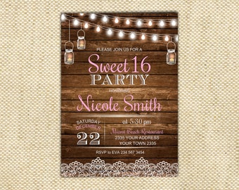 invitations sweet 16 etsy