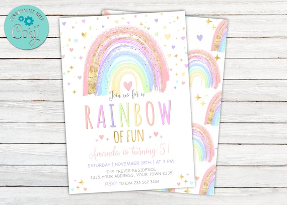 Happy Birthday Rainbow Birthday Range, Rainbow Party, Girls Pastel
