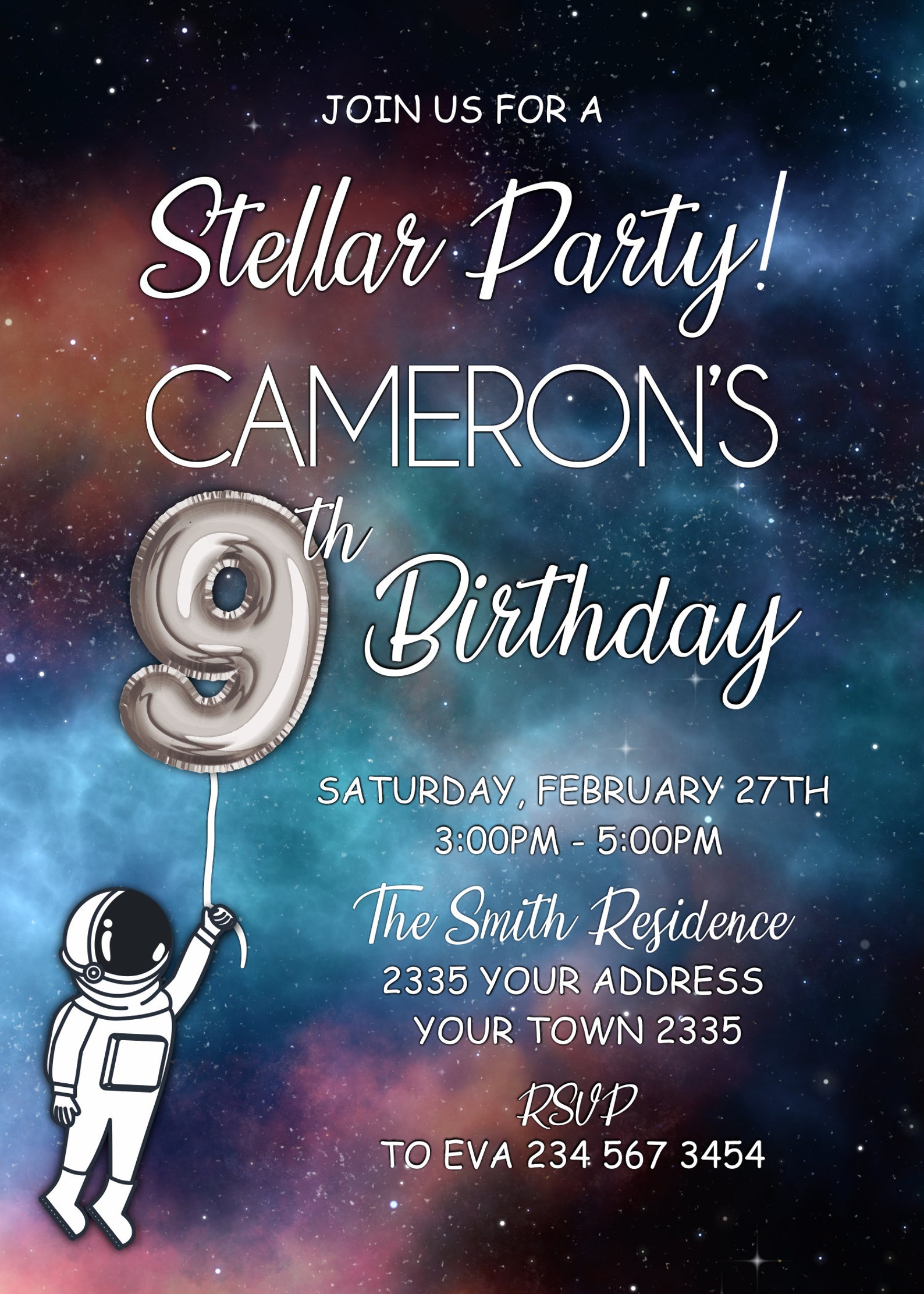 Galaxy Birthday Invitation Templates Editable With Ms - vrogue.co