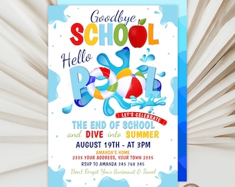 End of School Pool Party Invitation: Editable Summer Fun (Digital Item)