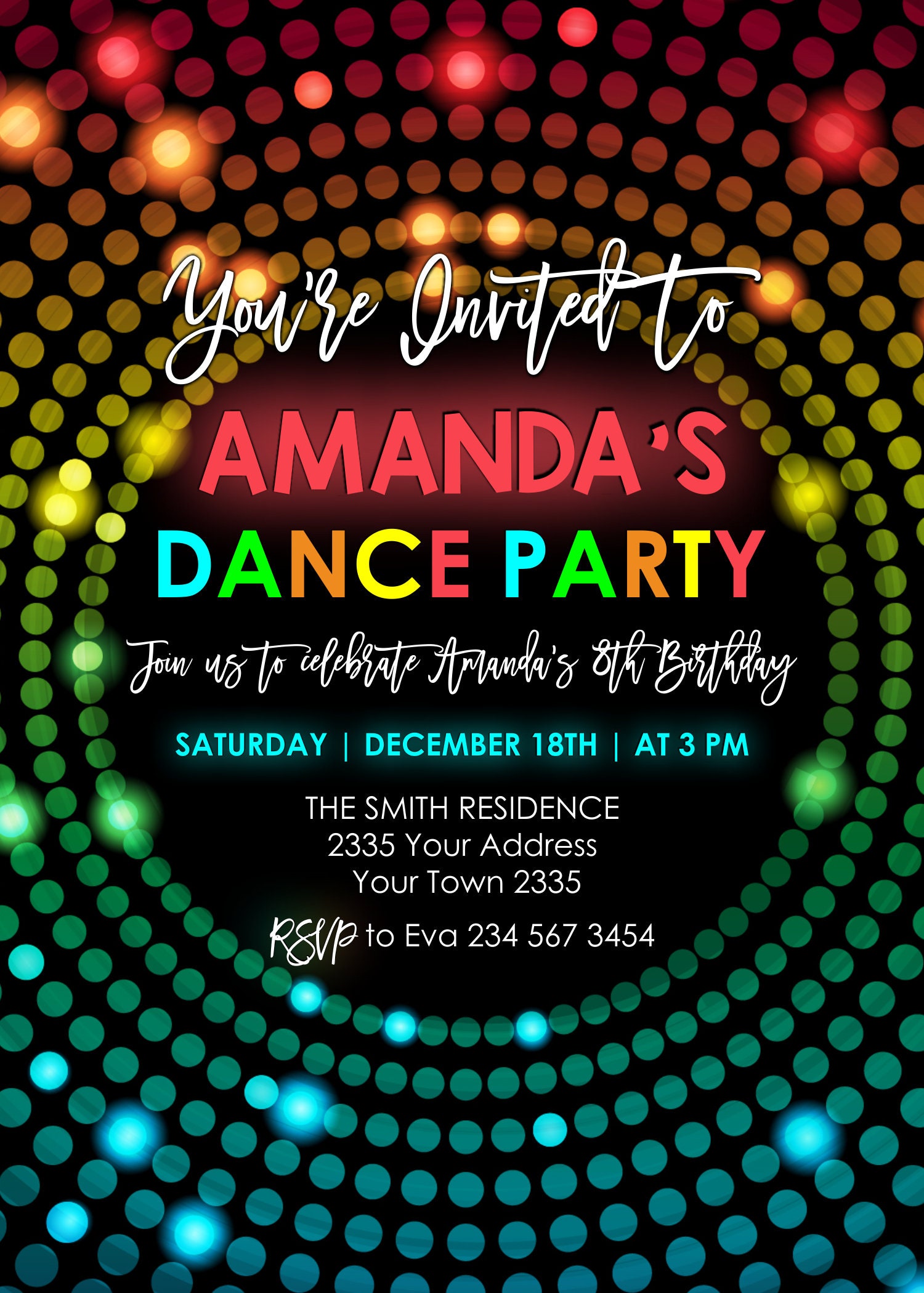 Dance Party Invitation. Disco Dance Party Invitations. Disco Etsy