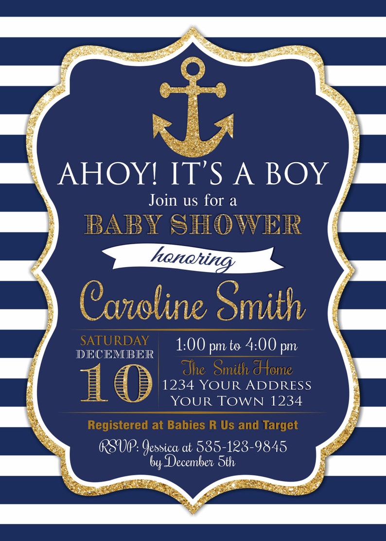 Nautical Baby Shower Invitation. Ahoy Its A Boy. Ahoy Its a | Etsy