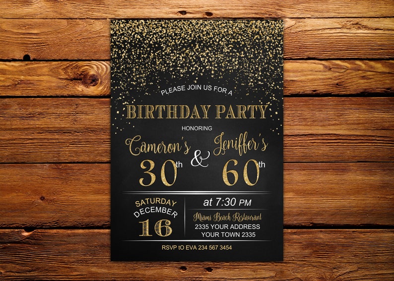Adult Joint Birthday Invitation. Joint Birthday Party Etsy