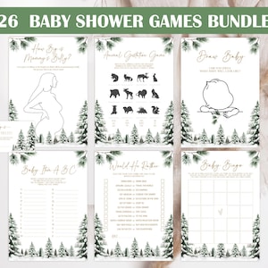 Baby It&#39;s Cold Outside Baby Shower Game Pack. Editable Christmas Baby Shower Games Bundle. Winter Wonderland Gender Neutral BabyShower Games
