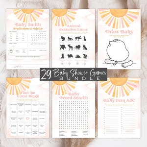 Editable A Little Ray of Sunshine Games Bundle. Sunshine Baby Shower Game Pack. Sun Baby Shower Games. Boho Sun Baby Shower.
