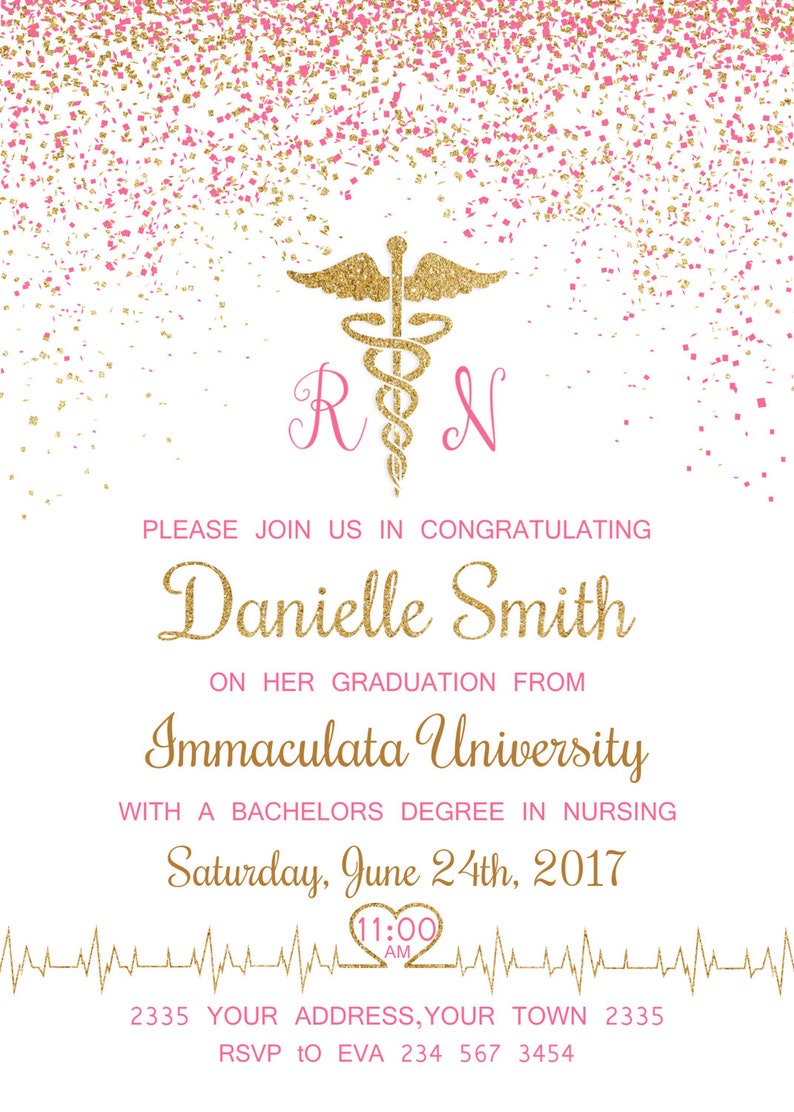 Nursing Graduation Invitation. Registered Nurse Invitation. Etsy