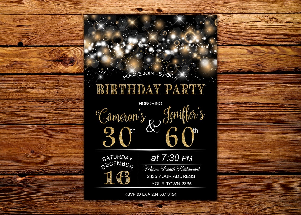 Adult Joint Birthday Invitation. Joint Birthday Party | Etsy